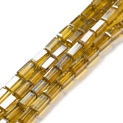 Electroplate Transparent Glass Beads Strands Pearl Luster Plated EGLA-H106-01A-PL03-1