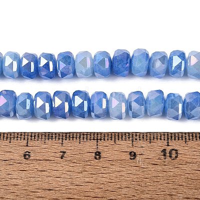 Electroplate Crackle Imitation Jade Glass Beads Strands EGLA-Q135-01A-C02-1