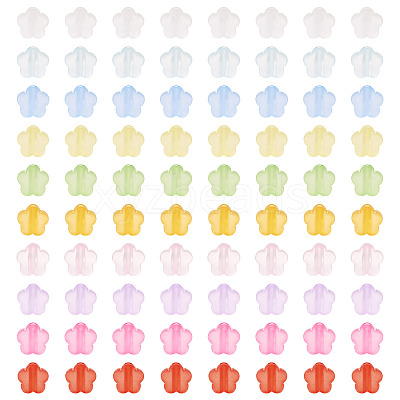 100Pcs 10 Colors Transparent Acrylic Beads TACR-TA0001-44-1