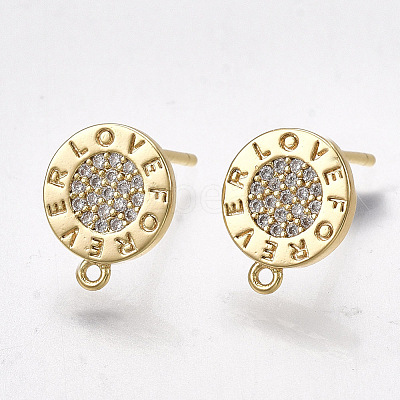 Brass Stud Earring Findings KK-T038-476G-1