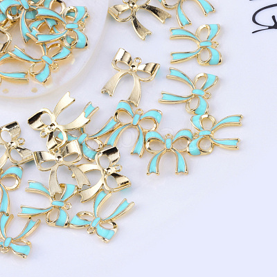 Bowknot Alloy Enamel Pendants ENAM-Q033-22A-1