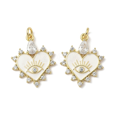 Brass Micro Pave Cubic Zirconia Pendants KK-P326-11G-01-1