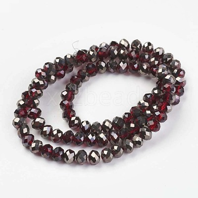 Electroplate Transparent Glass Beads Strands EGLA-A034-T6mm-P10-1