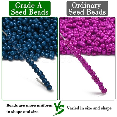 12/0 Grade A Baking Paint Glass Seed Spacer Beads X-SEED-Q009-FJX03-1