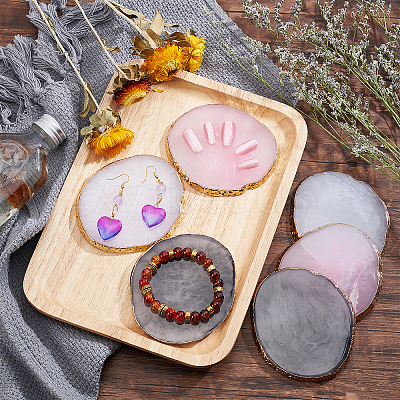 6Pcs 3 Colors Oval Resin Palette MRMJ-PH0001-60-1