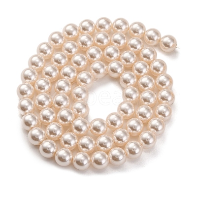 Baking Paint Pearlized Glass Pearl Round Bead Strands PEAR-H019-02B-02-1