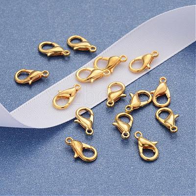 Zinc Alloy Jewelry Findings Golden Lobster Claw Clasps X-E102-G-1