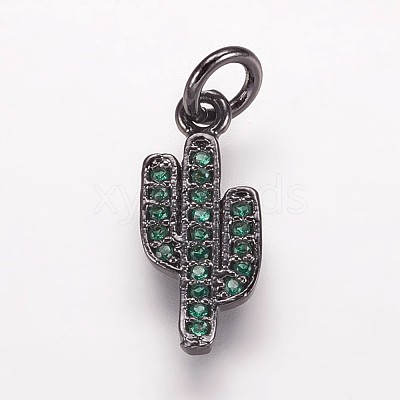 Brass Cubic Zirconia Pendants ZIRC-K070-24B-1