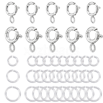 10Pcs 2 Styles 925 Sterling Silver Spring Ring Clasps STER-GA0001-21-1