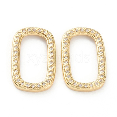Brass Micro Pave Cubic Zirconia Linking Rings ZIRC-P082-04A-G-1