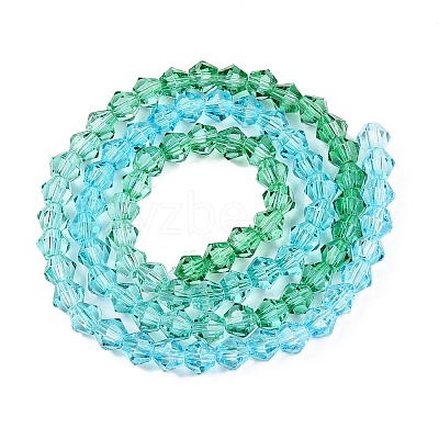 Gradient Color Baking Paint Glass Bead Strands DGLA-A039-T6mm-A018-1
