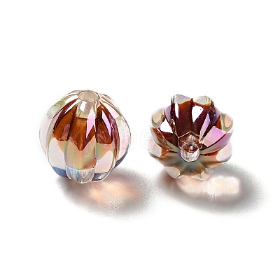 Two Tone UV Plating Rainbow Iridescent Acrylic Beads TACR-D010-05G-1