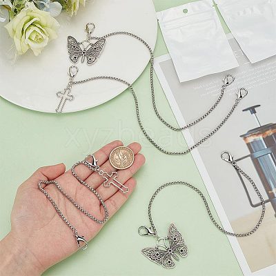 4Pcs 2 Styles Alloy Shoe Decoration Chain AJEW-FG0003-81B-1