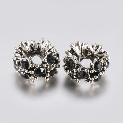 Tibetan Style Alloy Rhinestone European Beads PALLOY-F200-04F-1