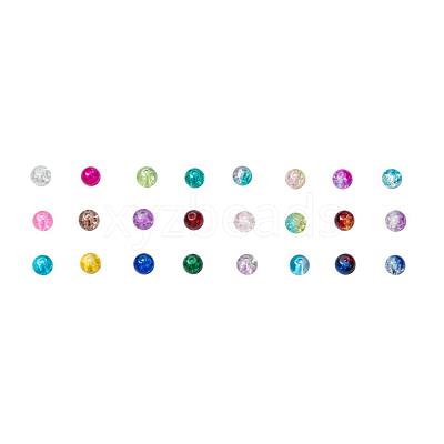 Spray Painted Crackle Glass Beads CCG-JP0001-01B-1