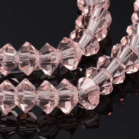 Faceted Bicone Transparent Glass Bead Strands GLAA-J082-A13-1