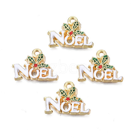 Rack Plating Alloy Enamel Pendants X-ENAM-N055-140-1