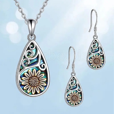 Alloy Enamel Pendant Necklaces & Dangle Earrings Sets WG48F3E-03-1