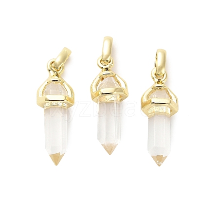 Natural Quartz Crystal Double Terminal Pointed Pendant G-H097-01G-02-1