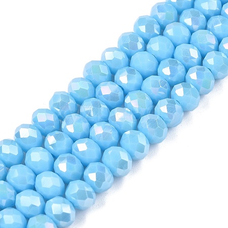 Electroplate Glass Beads Strands LS-EGLA-A044-P6mm-B08-1