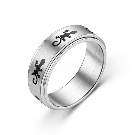 Rotating Titanium Steel Anxiety Relief Ring for Women Men PW-WG4928D-17-1