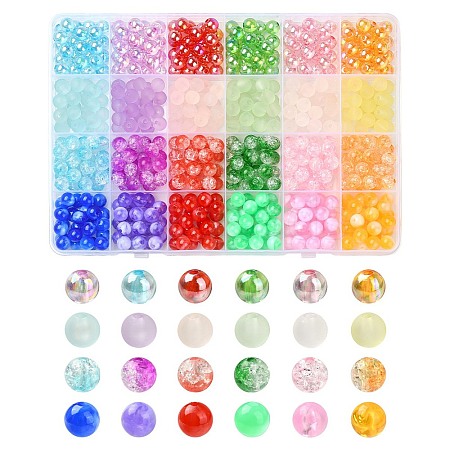 600Pcs 24 Style Transparent Acrylic Beads MACR-YW0002-92-1