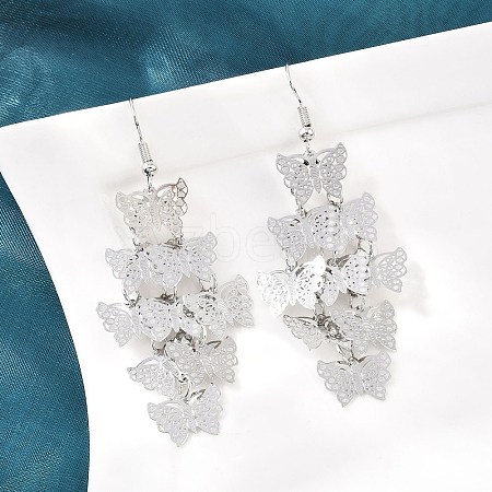 Brass Dangle Earrings EJEW-B157-02B-P-1