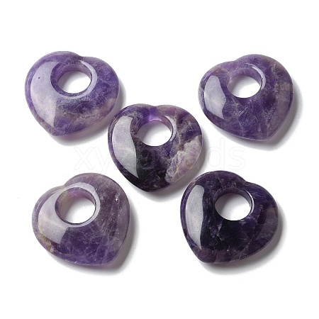 Natural Amethyst Hollow Pendants G-C167-06H-1