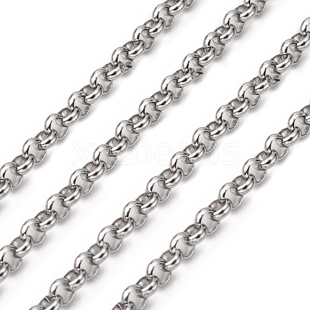 Tarnish Resistant 304 Stainless Steel Rolo Chains STAS-O076-16-1