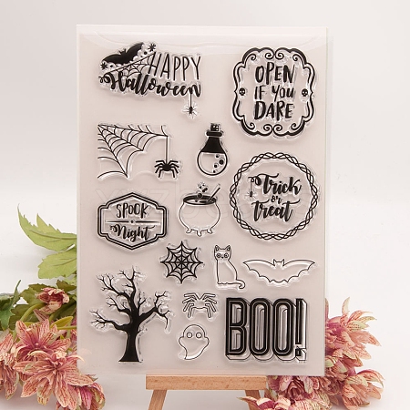 Halloween Transparent Silicone Stamp/Seal HAWE-PW0001-162-1