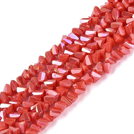 Electroplate Opaque Glass Beads Strands EGLA-Q139-01A-C09-1