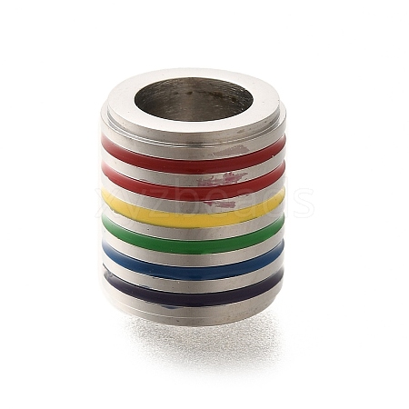 304 Stainless Steel Enamel  Beads STAS-Z110-29P-1