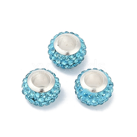 Alloy Rhinestone Clay Pave Beads ALRI-D300-03S-11-1