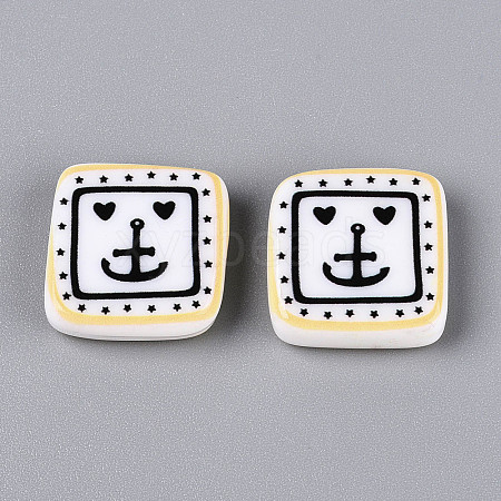 Printed Opaque Resin Beads RESI-N043-10B-1