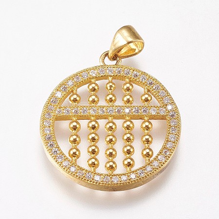 Brass Micro Pave Cubic Zirconia Pendants ZIRC-E145-04G-1