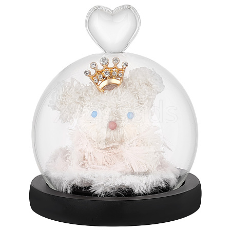   1Pc Heart Glass Dome Cover DIY-PH0022-42B-1