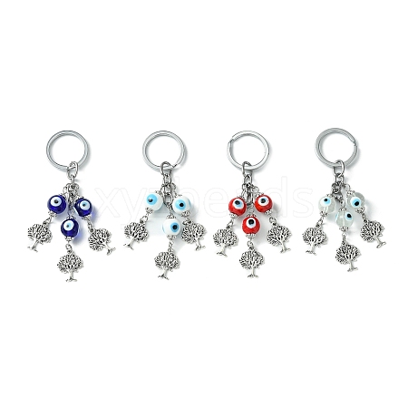 Lampwork Beads & Alloy Pendant Keychain KEYC-JKC00540-S-1