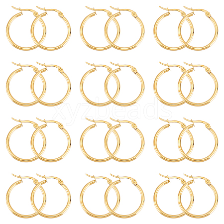 Unicraftale Ring 304 Stainless Steel Hoop Earrings EJEW-UN0001-05-11G-C-1