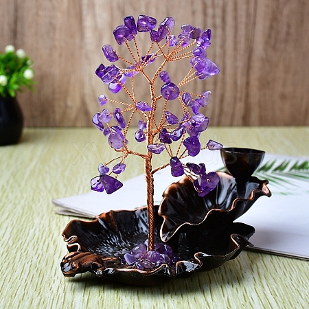 Natural Amethyst Chips Tree of Life Decorations PW-WGAFFC2-02-1