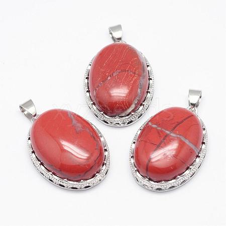 Natural Red Jasper Pendants G-D851-23-1