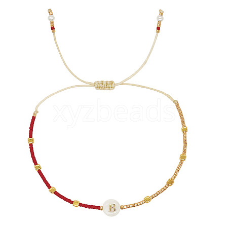 Glass Seed Beads Braided Bead Bracelets TY7987-2-1