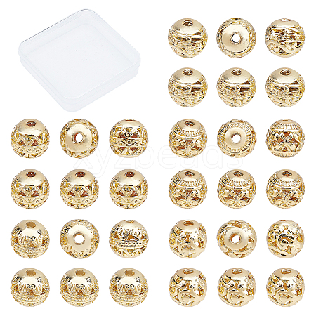 CREATCABIN 30Pcs 5 Style Alloy Hollow Beads PALLOY-CN0001-02-1