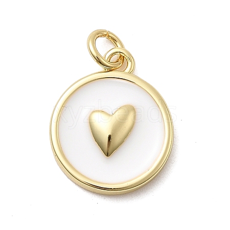 Brass Enamel Pendants KK-P338-35C-G-1