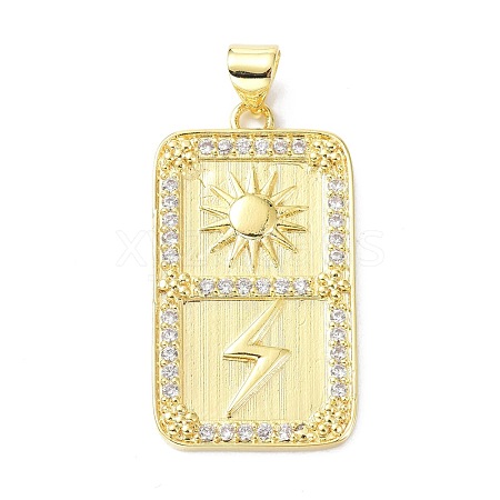 Brass Cubic Zirconia Pendants ZIRC-C022-42G-1