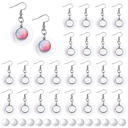 30Pcs Natural Capiz Shell Dangle Earring Settings EJEW-PH01453-1