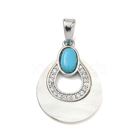 Brass Micro Pave Clear Cubic Zirconia Pendants KK-G556-01P-02-1