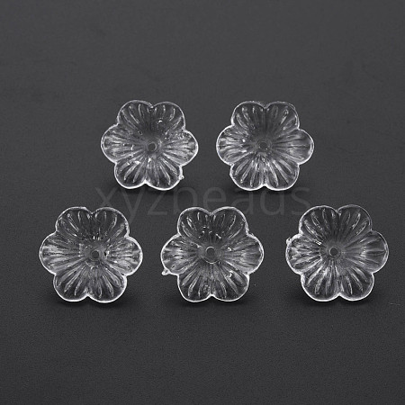 Flower Transparent Acrylic Bead Caps X-OACR-T003-19-1