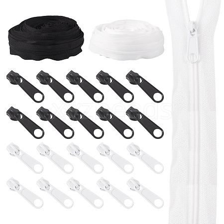 2 Bags 2 Colors Nylon Closed-end Zipper DIY-TA0014-72B-1