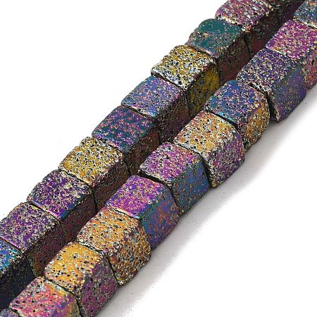 Blaking Painted Natural Lava Rock Beads Strands G-B086-B01-01B-1