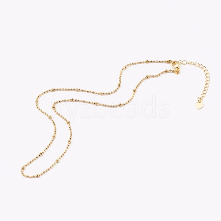 Brass Ball Chain Necklaces NJEW-JN03373-1